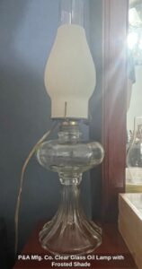 PA-Mfg.-Co.-Clear-Glass-Oil-Lamp-with-Frosted-Shade