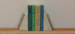 Pair-of-Marble-Bookends-with-Chrome-Spikes-third-image