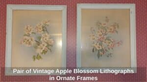 Pair-of-Vintage-Apple-Blossom-Lithographs-in-Ornate-Frames