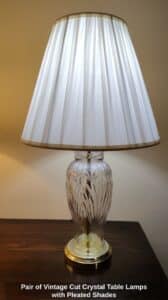 Pair-of-Vintage-Cut-Crystal-Table-Lamps-with-Pleated-Shades-second-image