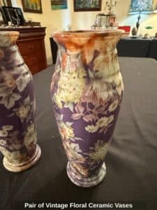 Pair-of-Vintage-Floral-Ceramic-Vases-second-image-1