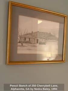 Pencil-Sketch-of-Cherrybell-Lane-Alpharetta-GA-by-Nedra-Baley