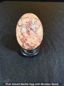Pink-Veined-Marble-Egg-with-Wooden-Stand