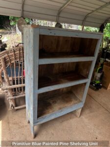 Primitive-Blue-Painted-Pine-Shelving-Unit