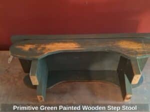 Primitive-Green-Painted-Wooden-Step-Stool-second-image