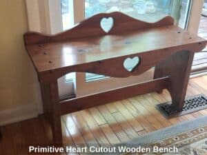 Primitive-Heart-Cutout-Wooden-Bench-second-image