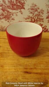 Red-Ceramic-Bowl-with-White-Interior-by-IKEA-Johanna-Jelinek