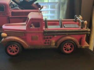 Red-Wooden-Fire-Truck-Model