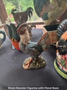 Resin-Rooster-Figurine-with-Floral-Base