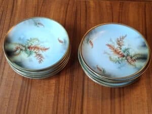 Royal-Rudolstadt-Hand-Painted-Fern-Plates