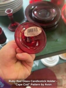 Ruby-Red-Glass-Candlestick-Holder-Cape-Cod-Pattern-by-Avon-second-image