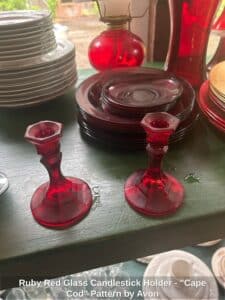 Ruby-Red-Glass-Candlestick-Holder-Cape-Cod-Pattern-by-Avon-third-image