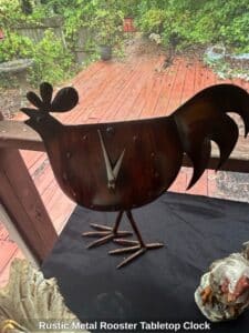 Rustic-Metal-Rooster-Tabletop-Clock
