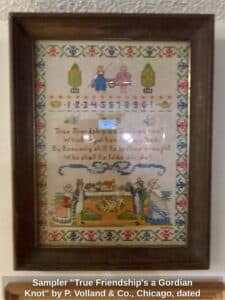 Sampler-True-Friendships-a-Gordian-Knot-by-P.-Volland-Co.-Chicago-dated