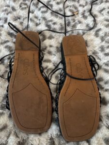 Sarto-Black-Woven-Lace-Up-Flat-Sandals-second-image