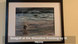 Seagull-at-the-Shoreline-Painting-by-M.-Heine