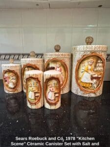 Sears-Roebuck-and-Co.-Kitchen-Scene-Ceramic-Canister-Set-with-Salt-and-Pepper-Shakers