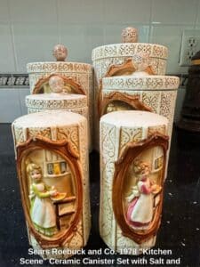 Sears-Roebuck-and-Co.-Kitchen-Scene-Ceramic-Canister-Set-with-Salt-and-Pepper-Shakers-fourth-image