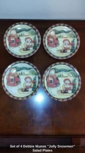Set-of-Debbie-Mumm-Jolly-Snowmen-Salad-Plates