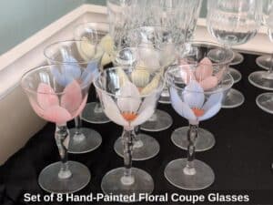 Set-of-Hand-Painted-Floral-Coupe-Glasses