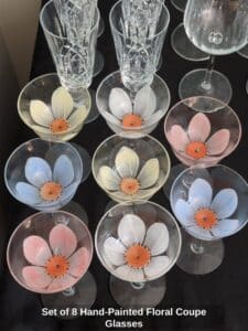 Set-of-Hand-Painted-Floral-Coupe-Glasses-second-image