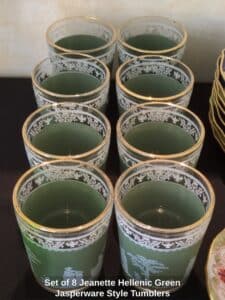 Set-of-Jeanette-Hellenic-Green-Jasperware-Style-Tumblers