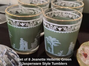 Set-of-Jeanette-Hellenic-Green-Jasperware-Style-Tumblers-second-image