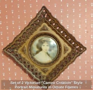 Set-of-Victorian-Cameo-Creation-Style-Portrait-Miniatures-in-Ornate-Frames