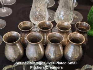 Set-of-Vintage-Silver-Plated-Small-Pitchers-or-Creamers