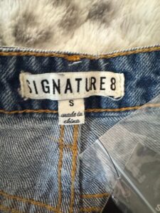 Signature-Distressed-Denim-High-Waisted-Shorts-second-image