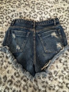 Signature-Distressed-Denim-High-Waisted-Shorts-third-image