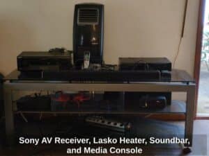 Sony-AV-Receiver-Lasko-Heater-Soundbar-and-Media-Console