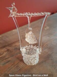 Spun-Glass-Figurine-Bird-on-a-Well