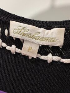 St.-John-Knit-Black-Dress-with-White-Embellishment-third-image