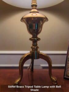 Stiffel-Brass-Tripod-Table-Lamp-with-Bell-Shade-second-image