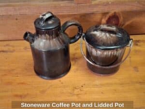 Stoneware-Coffee-Pot-and-Lidded-Pot