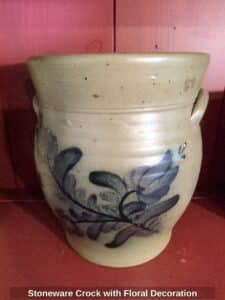 Stoneware-Crock-with-Floral-Decoration