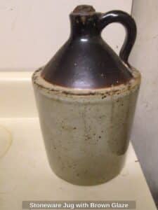 Stoneware-Jug-with-Brown-Glaze