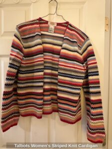 Talbots-Womens-Striped-Knit-Cardigan