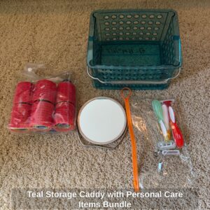 Teal-Storage-Caddy-with-Personal-Care-Items-Bundle