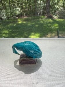 Turquoise-Glazed-Ceramic-Duck-Figurine