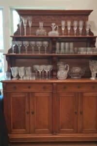 Victorian-Walnut-Sideboard-with-Etched-Glassware-and-Mirrored-Back