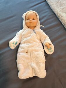 Vintage-Anne-Geddes-Baby-Doll-in-Bunny-Snowsuit