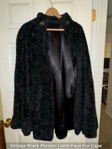 Vintage-Black-Persian-Lamb-Faux-Fur-Cape