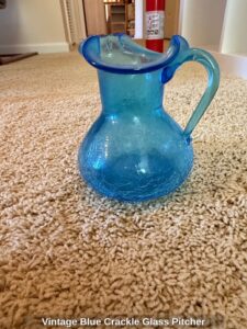 Vintage-Blue-Crackle-Glass-Pitcher