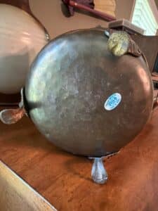 Vintage-Brass-Cauldron-style-Planter-Pot-with-Claw-Feet-second-image