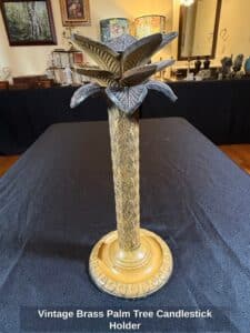 Vintage-Brass-Palm-Tree-Candlestick-Holder