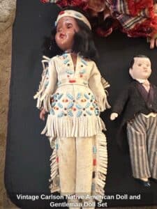Vintage-Carlson-Native-American-Doll-and-Gentleman-Doll-Set