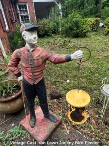 Vintage-Cast-Iron-Lawn-Jockey-Bird-Feeder