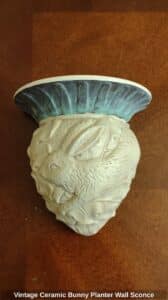 Vintage-Ceramic-Bunny-Planter-Wall-Sconce